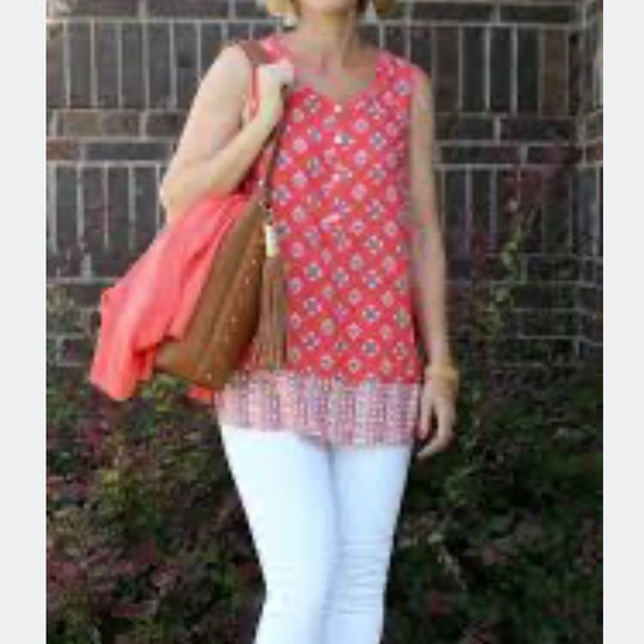 J Jill Medallion mixed print sleeveless top - Picture 8 of 8